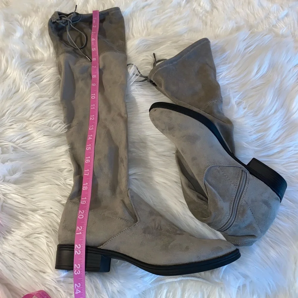 Sam Edelman 9 gray Peyton style over the knee boot faux suede